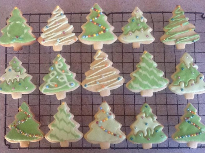 Lemon Christmas tree cookies